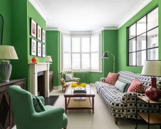 Family room paint ideas with green color palette