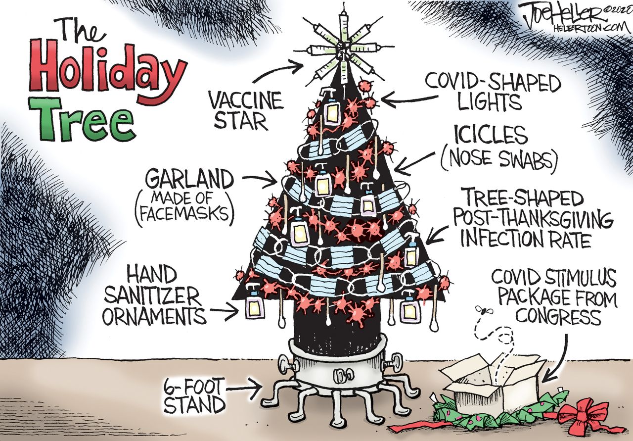 Editorial Cartoon U.S. COVID Christmas