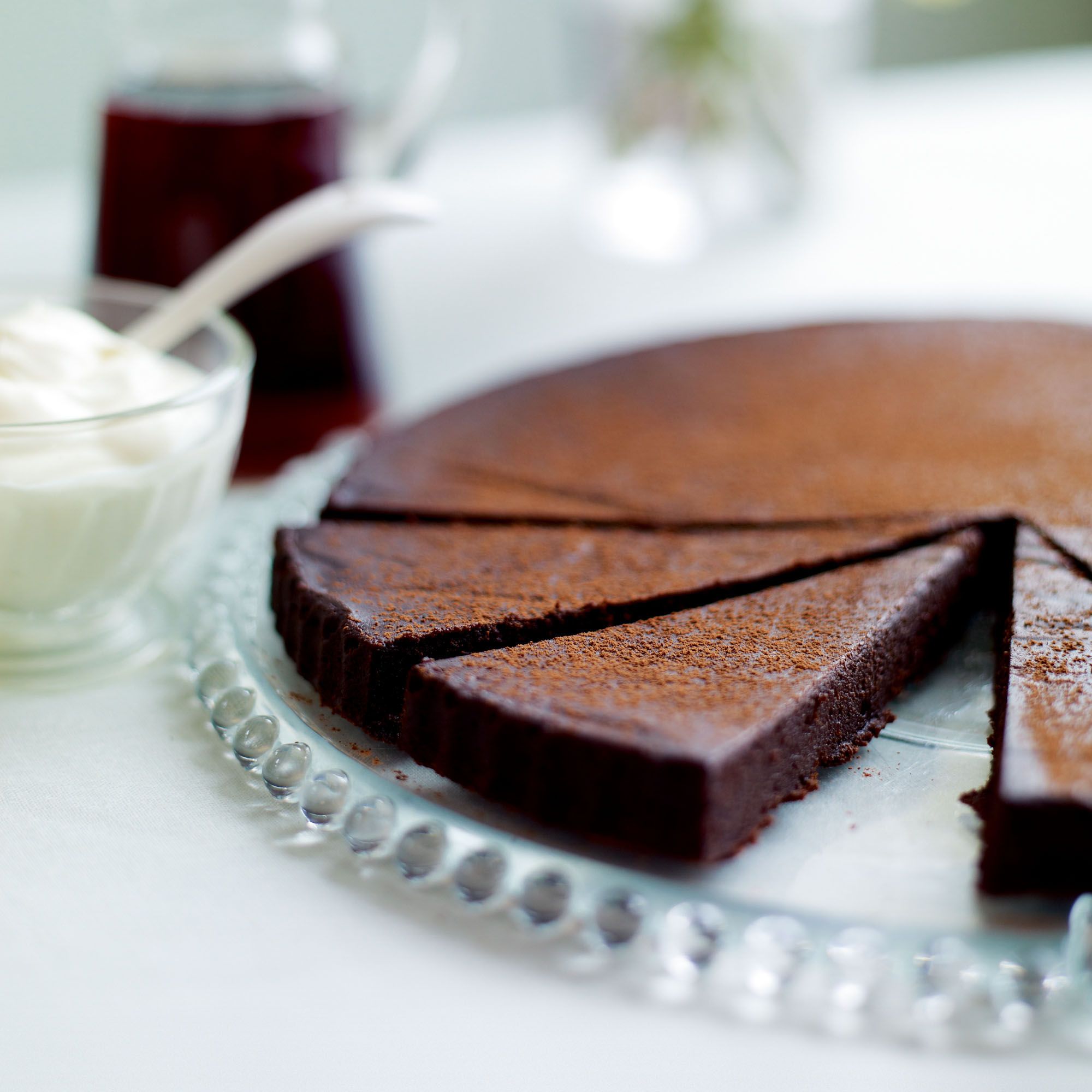 Warm Chocolate Tart with Tawny Port Syrup Dessert Recipes Woman & Home