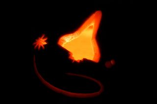 STS-120 Halloween pumpkin carved by Liz Warren.