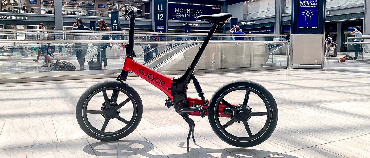 GoCycle G4i+ parked at Moynihan Train Hall