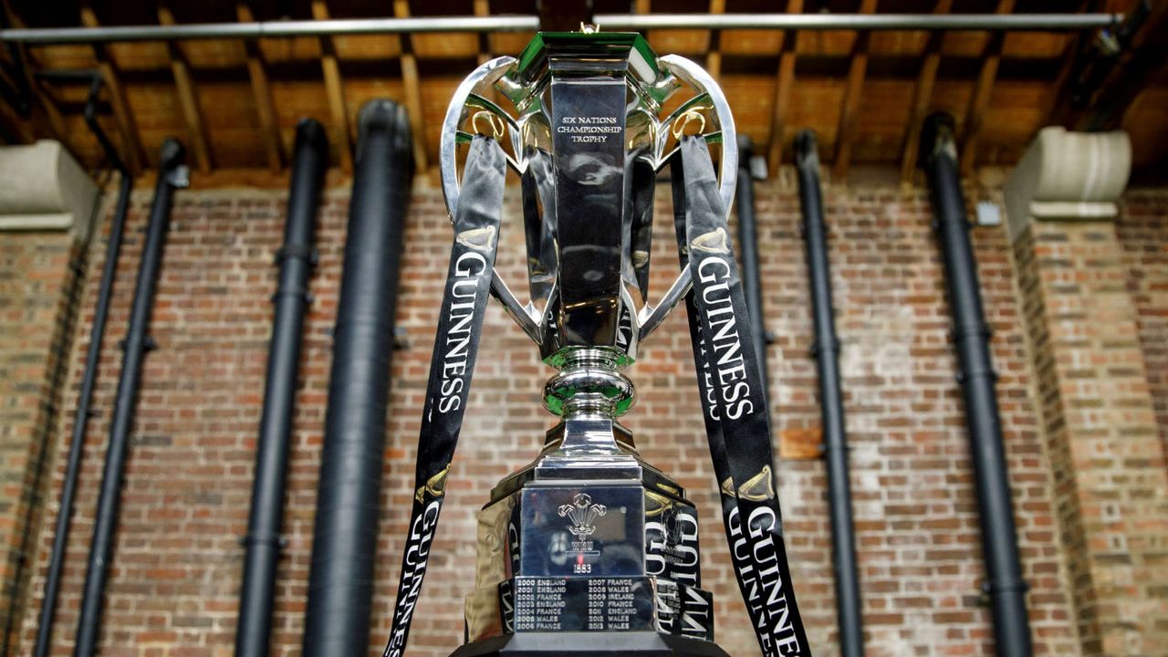 The Six Nations rugby championship trophy