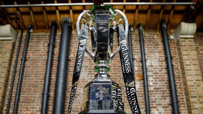 The Six Nations rugby championship trophy 