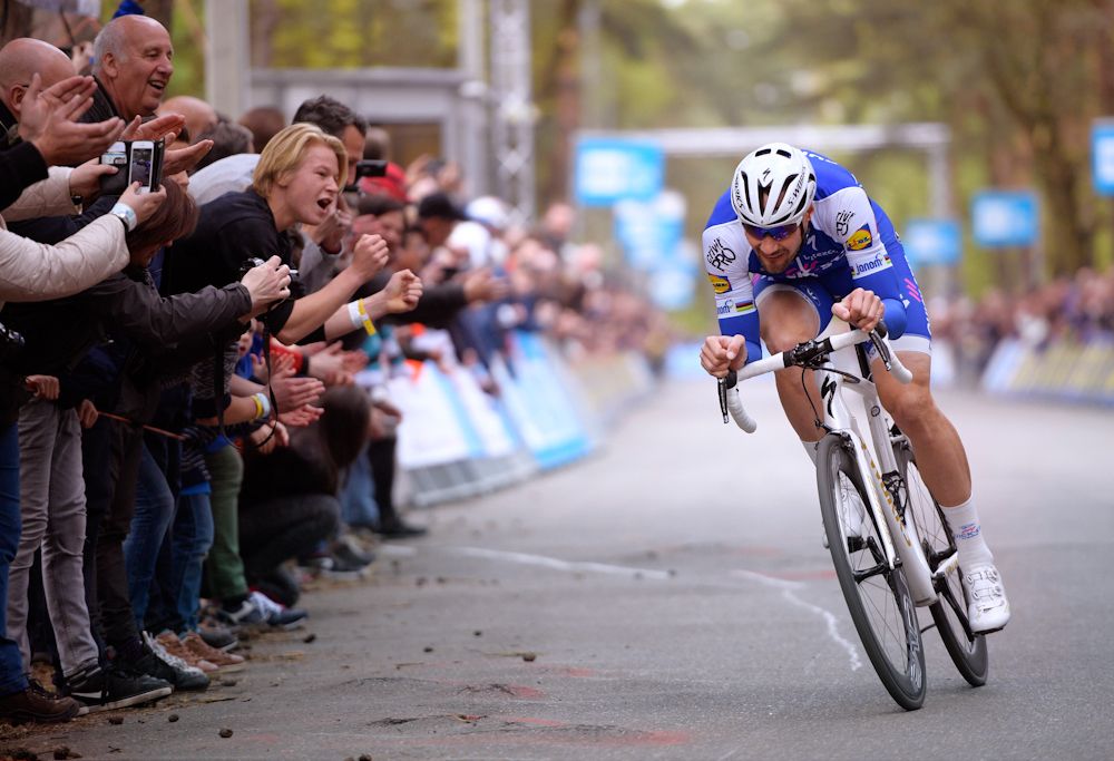 Tom Boonen on the attack at the "Tom says Thanks' event
