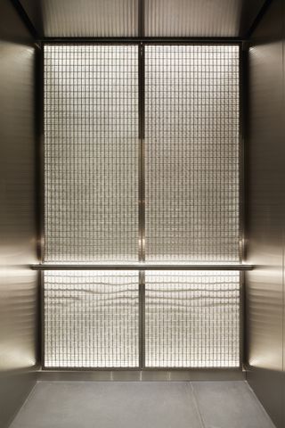 lift detail inside 80 Charlotte Street by Make and Derwent