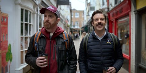 Brendan Hunt and Jason Sudeikis in Ted Lasso