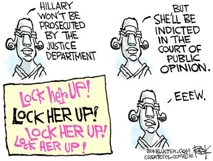 &nbsp;Political cartoon U.S. Clinton indicted by public opinion