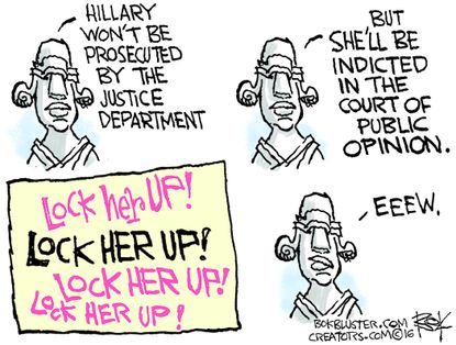 &amp;amp;nbsp;Political cartoon U.S. Clinton indicted by public opinion