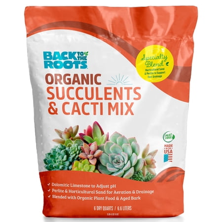 Back to the Roots 100% Organic Succulent &amp;amp; Cacti Mix (6 Quart)
