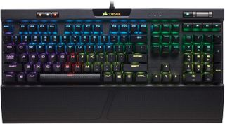 Large Corsair keyboard with RGB-backlit keys
