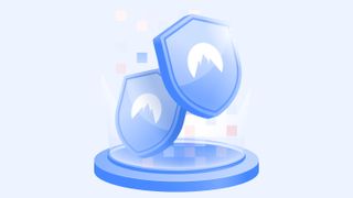 Два логотипа NORDVPN, чтобы проиллюстрировать свою функцию двойного VPN