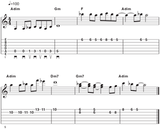 Locrian mode lead guitar example