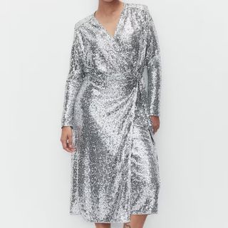 H&M Sequin Wrap Dress