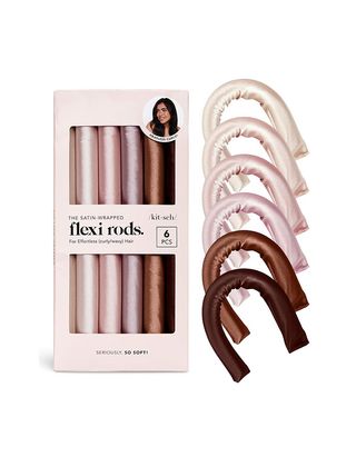 Kitsch Heatless Hair Curler - Satin Covered Heatless Hair Curlers for Long Hair | Flexi Rods for Heatless Curls for All Hair Types | Hair Curlers to Sleep in | No Heat Curlers for Short Hair Rosewood