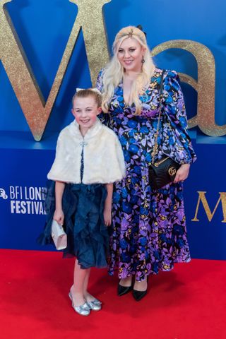 Louise Pentland and daughter Darcy attends the World Premiere of Roald Dahlâs Matilda The Musical at the Royal Festival Hall during the 66th BFI London Film Festival 2022