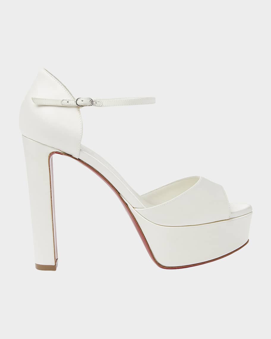 Sandaloo Silk Ankle-Strap Red Sole Platform Sandals