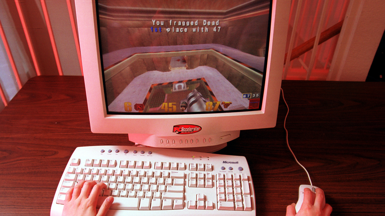 $10 Quake shareware CD locked copies of all id Software games behind a flawed encryption scheme — pay-over-the-phone system only held up for 39 days after 1996 release, leaving developer with 150,000 discs it couldn't sell