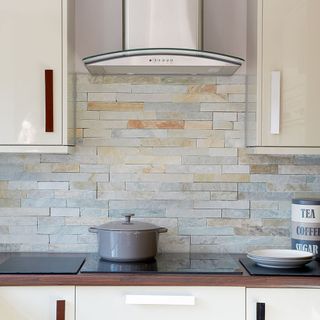 kitchen room tiles on wall chimney