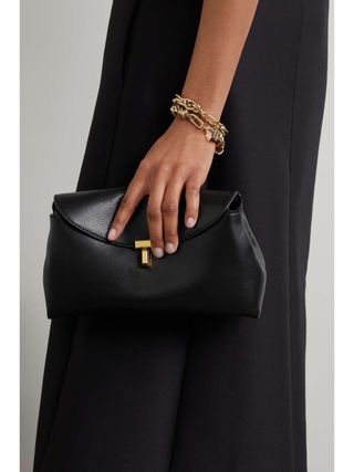 T-Lock Leather Clutch