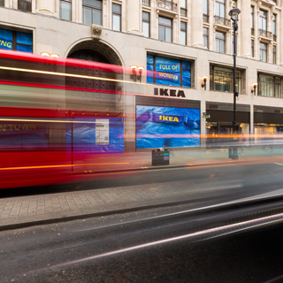 Outside the front of the Oxford Street IKEA.