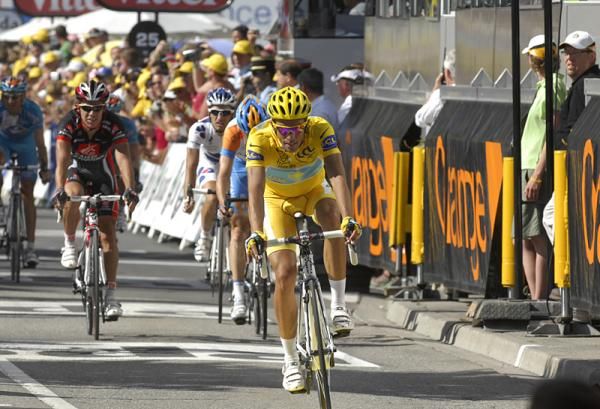 Alberto Contador finished in the main group.
