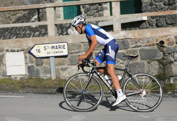 A driven Alberto Contador enroute to the Tourmalet