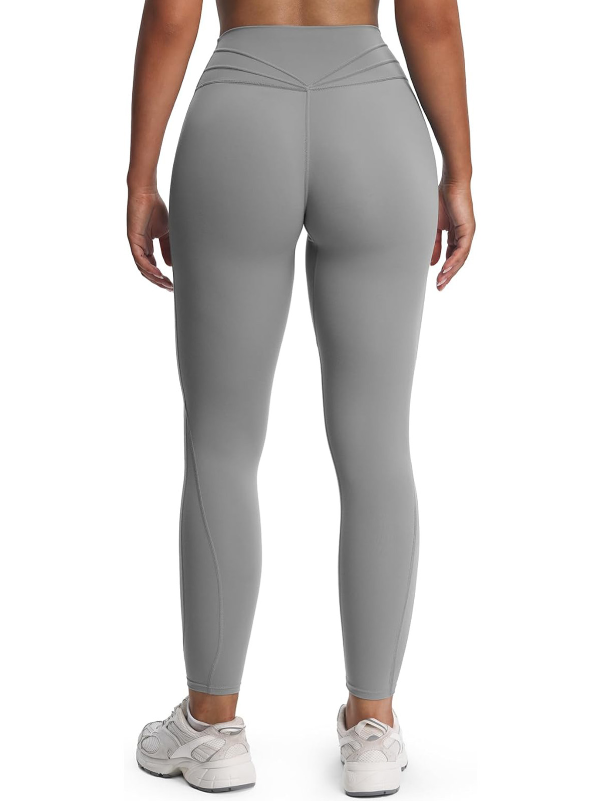 Aoxjox High Waisted Workout Leggings for Women Trinity Yoga Pants 26.5" (a Grey, Large)