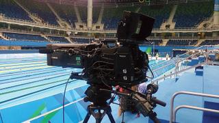 An Ikegami SHK-810 8K camera set up at the 2016 Summer Olympics in Rio de Janeiro