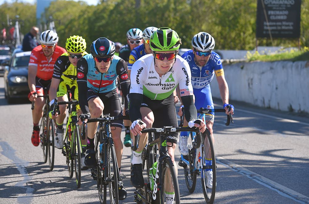 Ben King (Dimension Data) leads the breakaway at Volta Ao Algarve