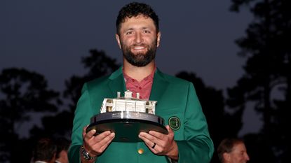 Jon Rahm with the Masters trophy after winning the 2023 Masters