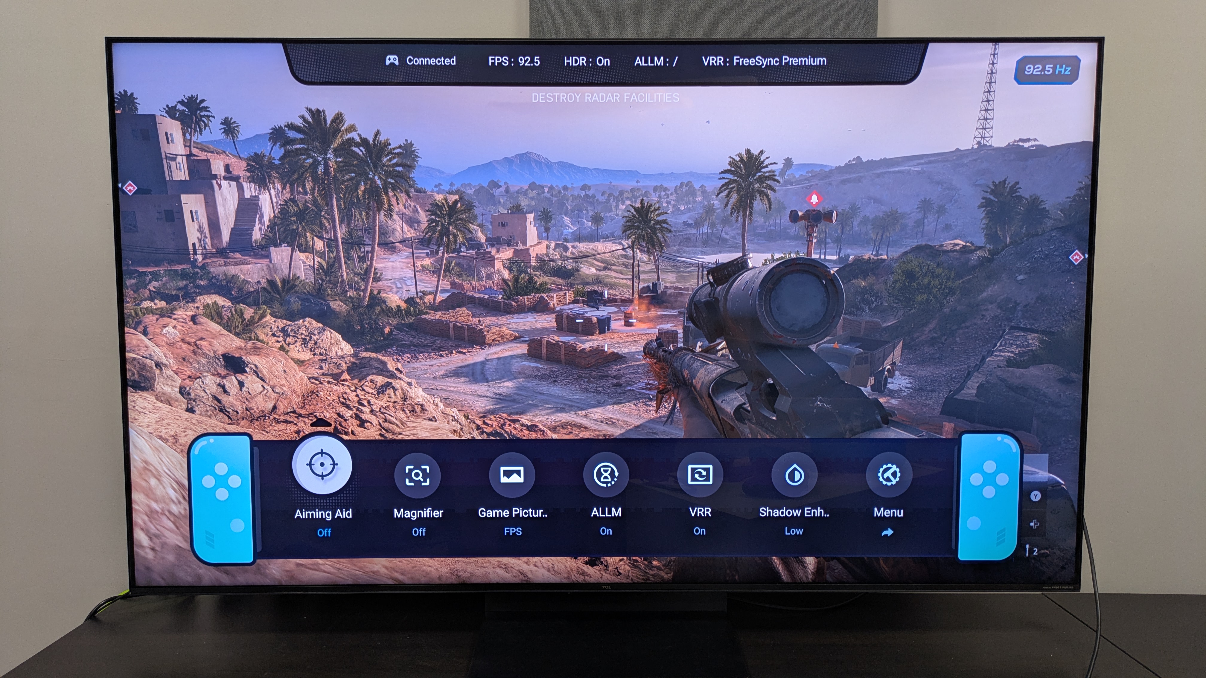 TCL C7K with Battlefield V on screen