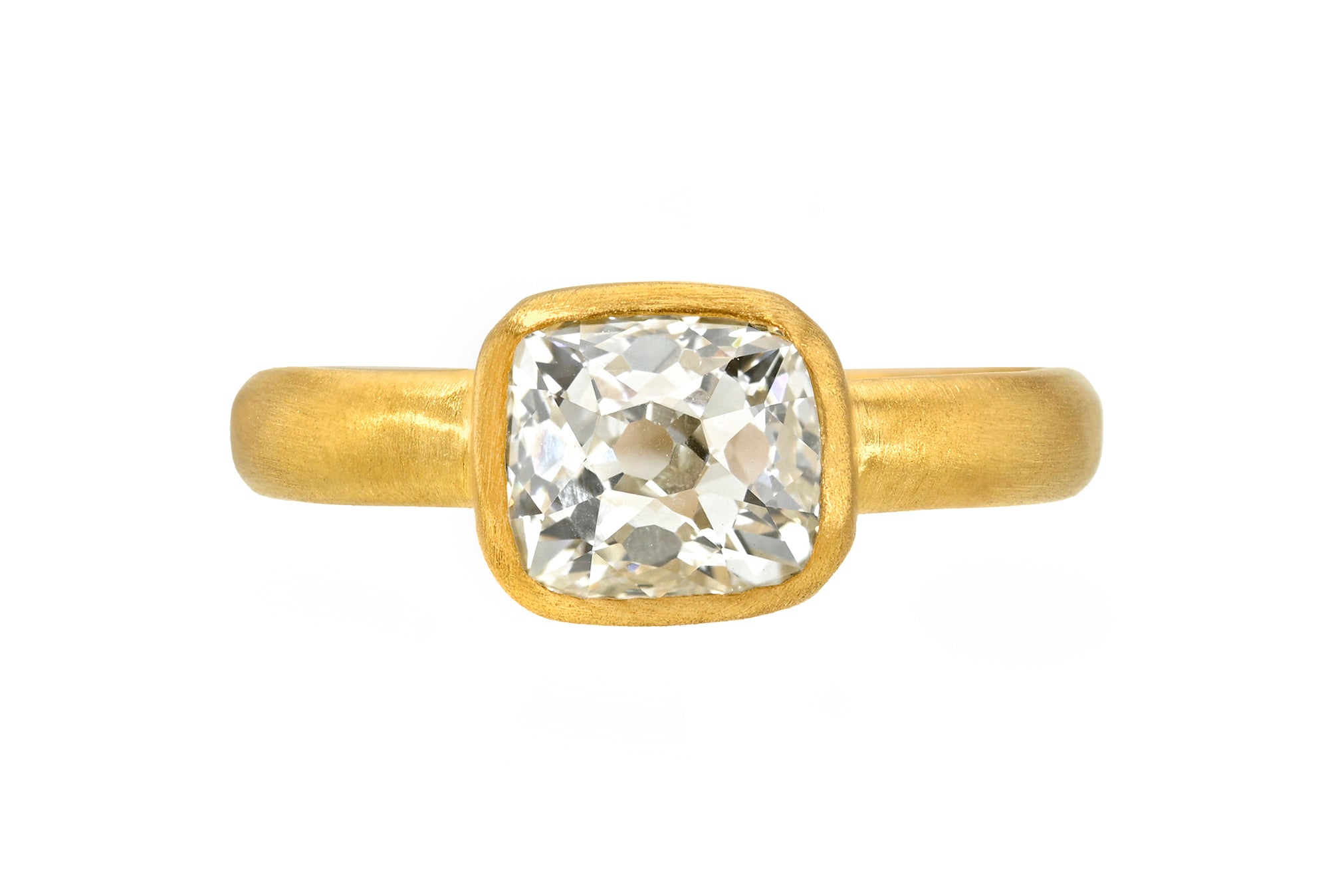 One of a Kind Old Mine Cut Diamond Gem Signature Band