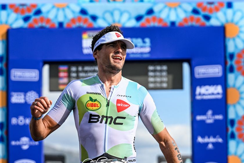 Belgian Greg Van Avermaet is pictured at the Ironman 70.3 world championship, in Marbella, Spain, on Sunday 09 November 2025. BELGA PHOTO DAVID PINTENS (Photo by DAVID PINTENS / BELGA MAG / Belga via AFP) (Photo by DAVID PINTENS/BELGA MAG/AFP via Getty Images)