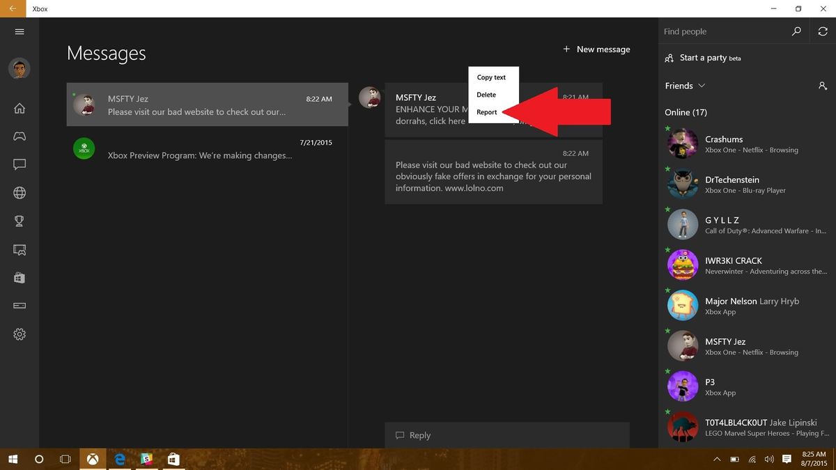 How to report Xbox spam messages in Windows 10 and get rid of spam