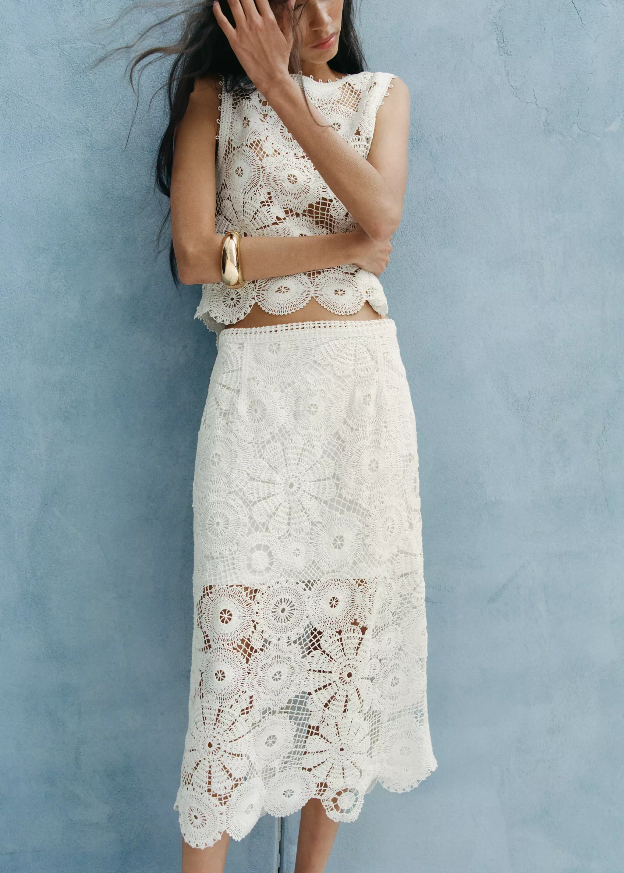 Crochet Midi Skirt - Women | Mango United Kingdom