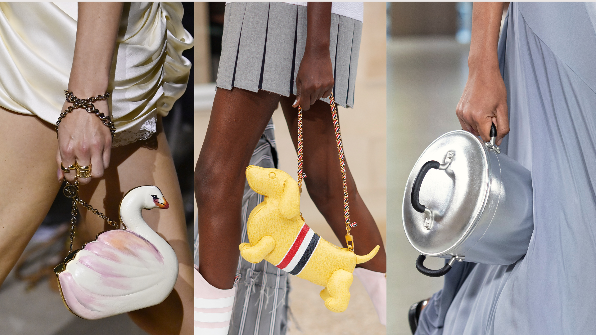 Chloe, Thom Browne and Moschino fun bags