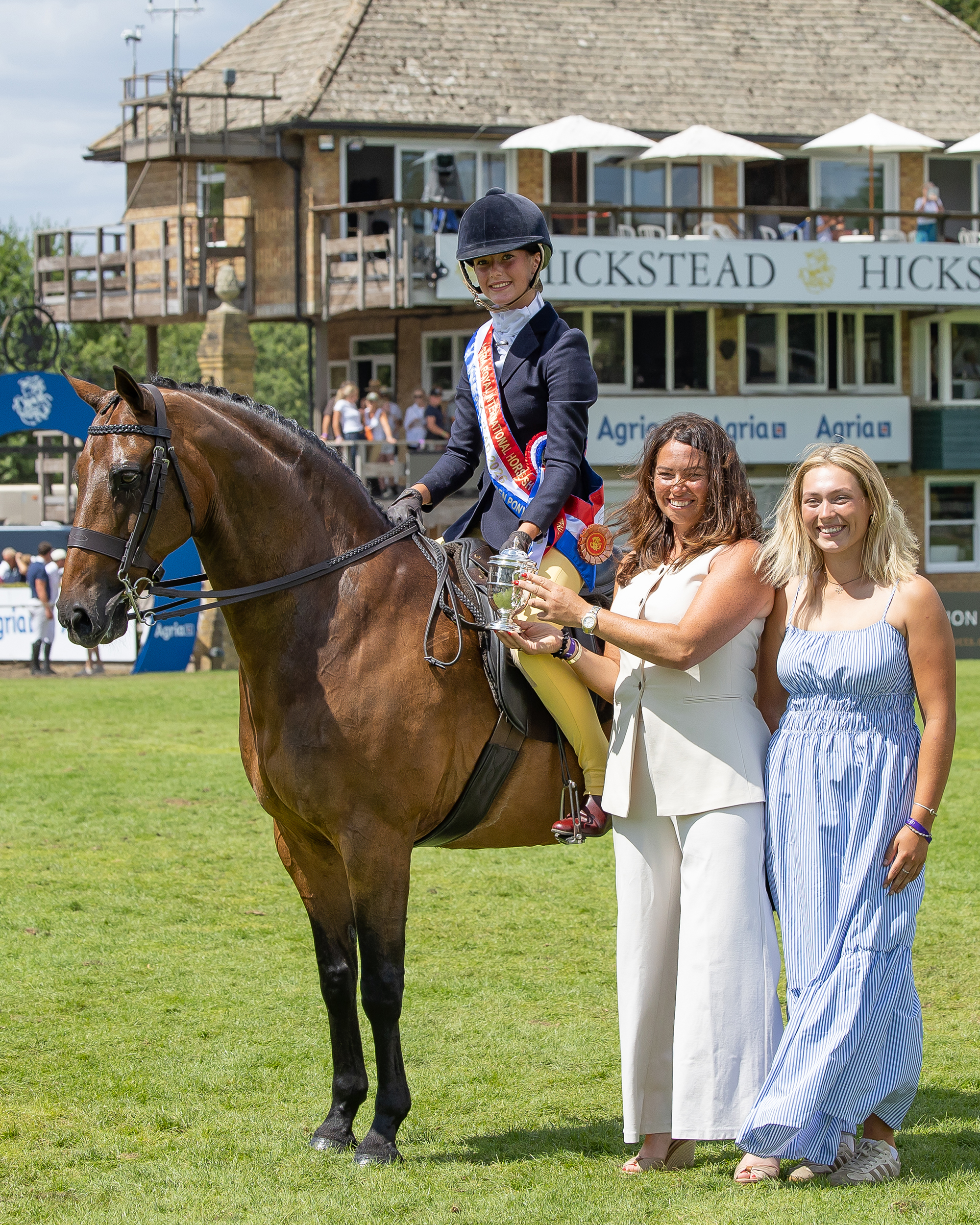 Isla Smith and Sutton Grange Fancy That are Supreme Products Supreme Pony champions at The Agria Royal International Horse Show, Hickstead, Sussex, UK. 26 July 2026