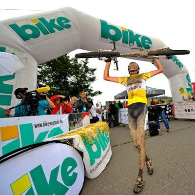 Thomas Dietsch celebrates his win.