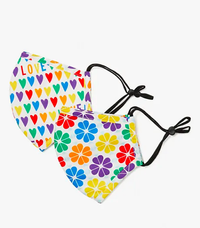 Kate Spade Rainbow Hearts &amp; Spade Flower Non-Medical Mask Set | $15/£25