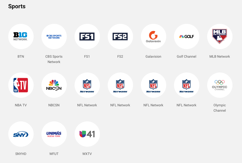 YouTube TV Channels