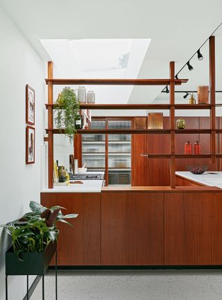 Modern kitchen with room divider