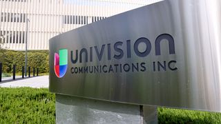 Univision sign outside office building