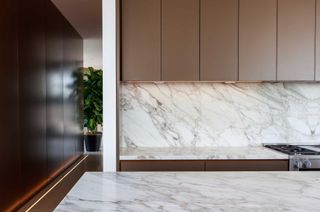 marble kitchen in Bel Air home