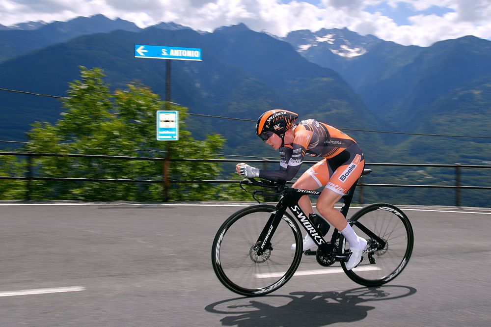 Anna van der Breggen (Boels Dolmans) during the stage 6 uphill time trial at the Giro Rosa