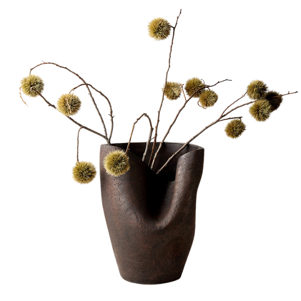 cb2, Forma Handcrafted Brown Terracotta Vase