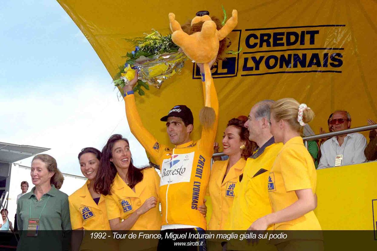 Miguel Indurain in the yellow jersey at the 1992 Tour de France