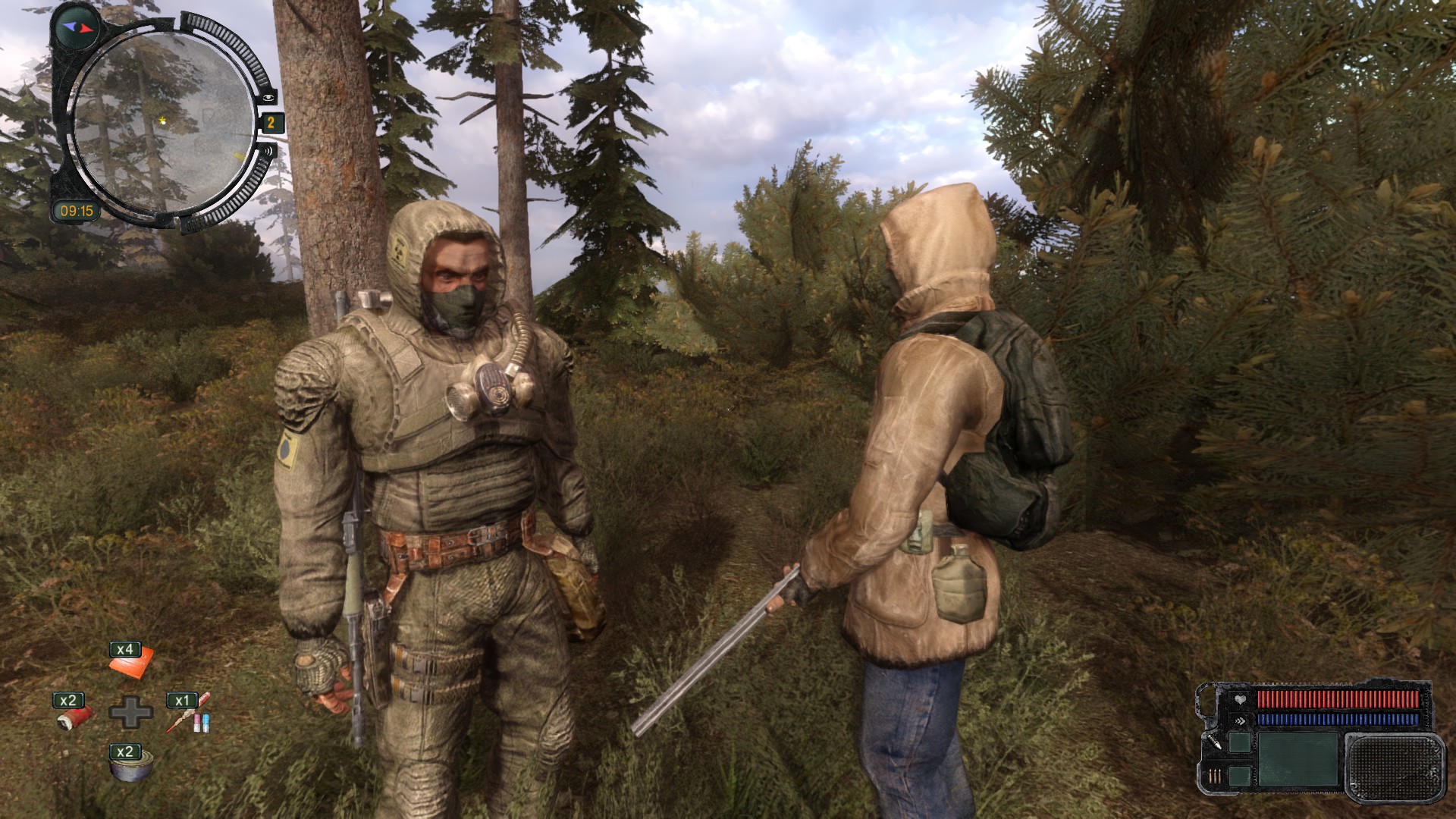 Two Stalkers stand in the wilderness.
