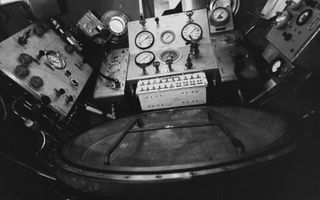 A view of the interior of the capsule intended for transporting aquanauts to the Sealab III habitat, in December 1968.