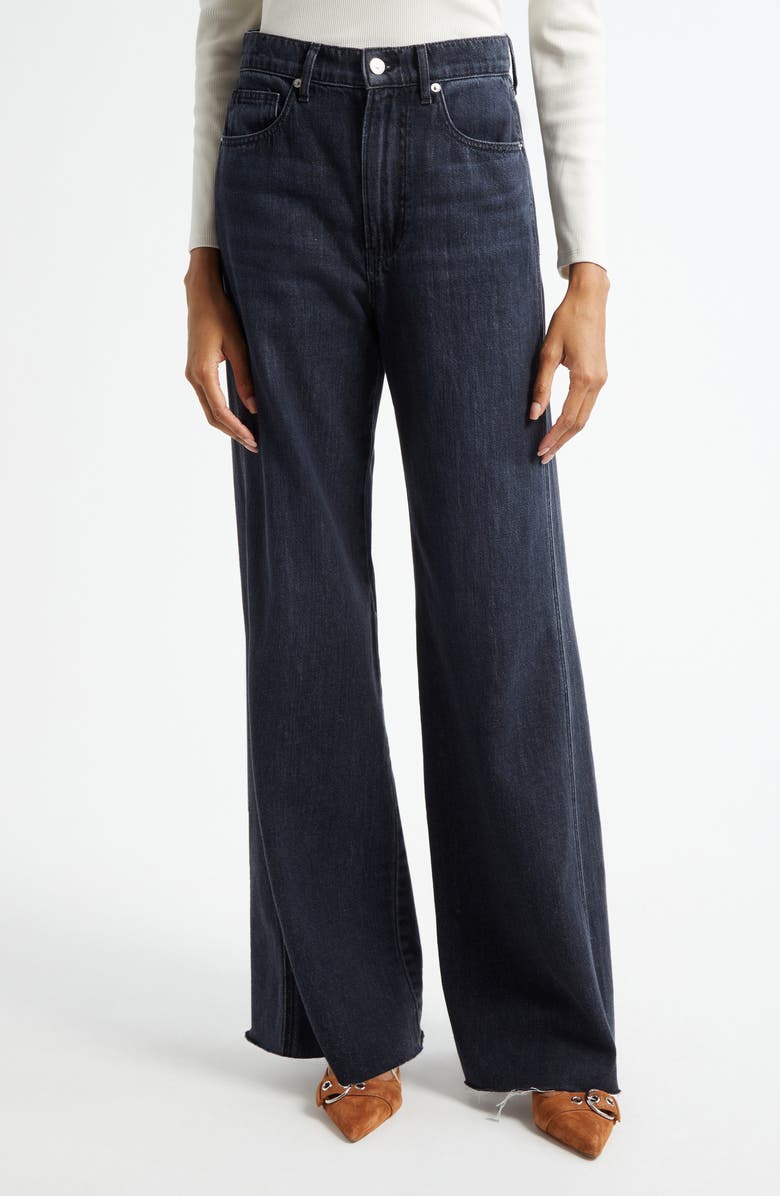 Kasey Raw Hem Mid Rise Wide Leg Jeans