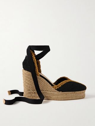 Couer 80 Lurex-Trimmed Canvas Wedge Espadrilles